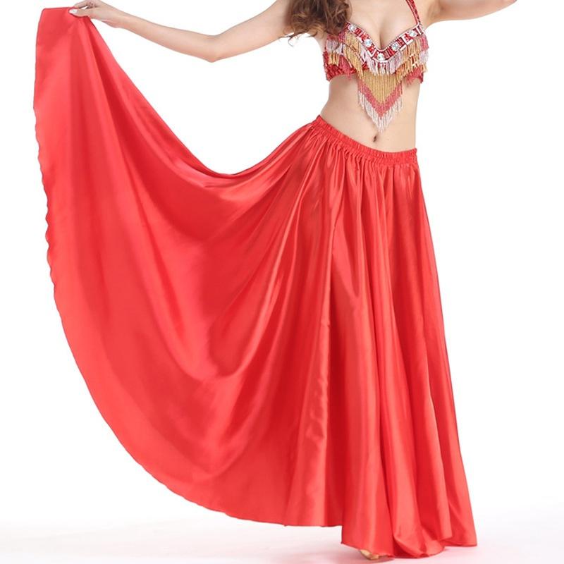 4Colors Professional Women Belly Dancing Skirt Full Circle Skirts Skirts Satin Belly Dance Skirt