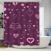 Purple Heart Pattern Shower Curtain Waterproof and Mildew Proof Bathroom Curtain Home Decor Shower Curtain