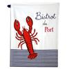 [A2438] - Cotton Tea Towel 'Bistrot Du Port' Blue Red White (lobster) - 60x45cm