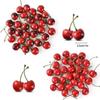 Mini Fruit Ornament Food Crafts Faux Cherry Fruit Model Red Cherries Artificial Cherries