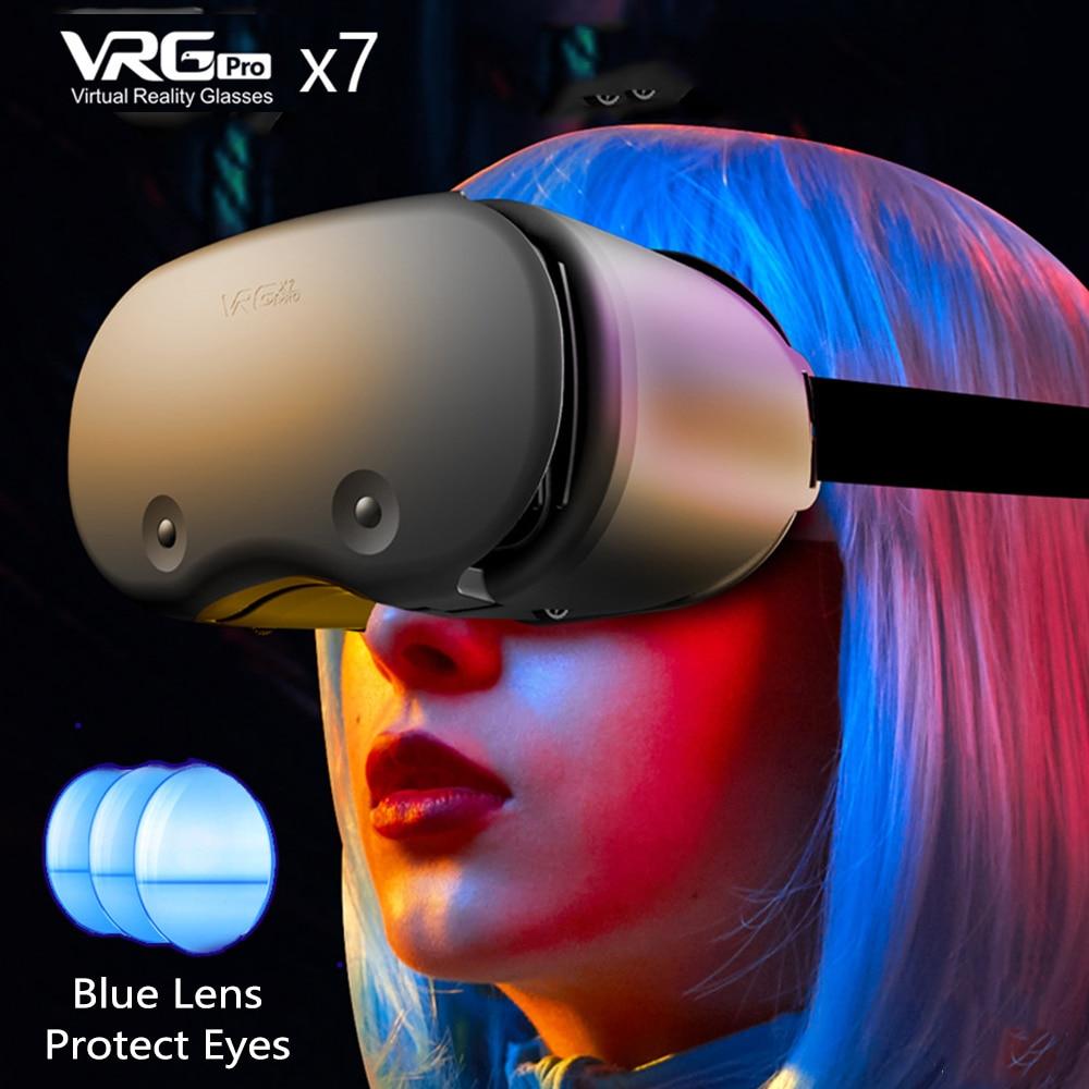Anti Blue Light 3D Helmet Virtual Reality VR Glasses for 5 To 7 Inch Smartphones 3D Glasses Support 0-800 Myopia VR Headset for Mobile Phone