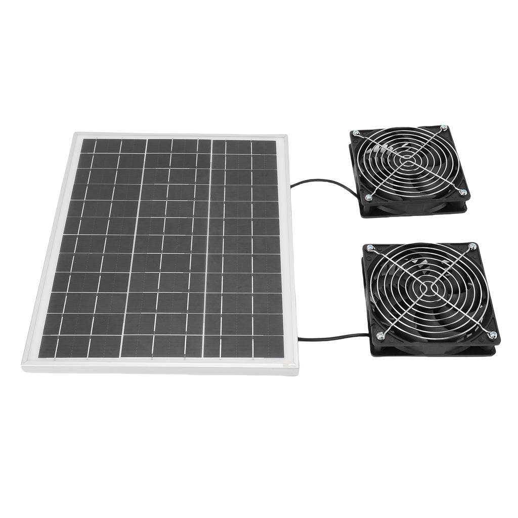 Solar Powered Exhaust Fan Kit 75W Monocrystal Silicon IPX7 Waterproofing 6.7in Dual Solar