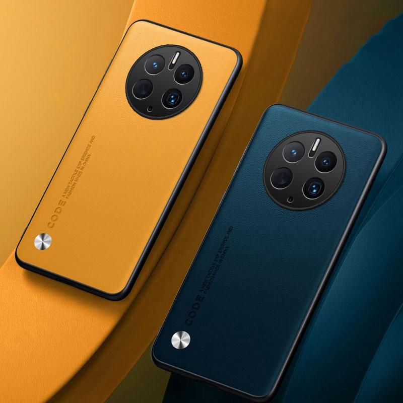 Luxury PU Leather Case For Huawei Mate 50 Pro 50Pro Back Cover Matte Silicone Full Protection Phone Case For Huawei Mate50 Pro
