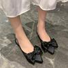 Fashion 2025 New Luxury Satin Silk Slingback Sandals Woman Fashion Pointed Toe Bowknot Mules Ladies Elegant Wedding Evening Party Shoes
