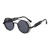 SHAUNA Retro Metal Punk Sunglasses Round Women Gothic Spring Steampunk Shades Men UV400