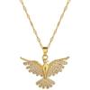 Stainless Steel Phoenix Pendant Necklace Golden Stainless Steel Pendant Necklace  Woman