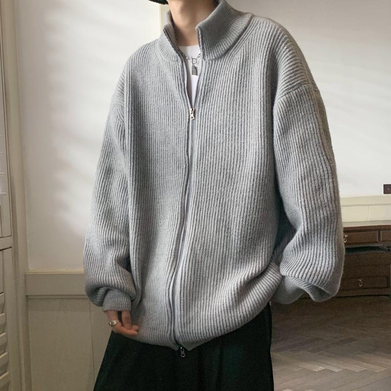 Men's Knitted Cardigan Sweater - Lazy Style, Loose Fit, Autumn/Winter 2023