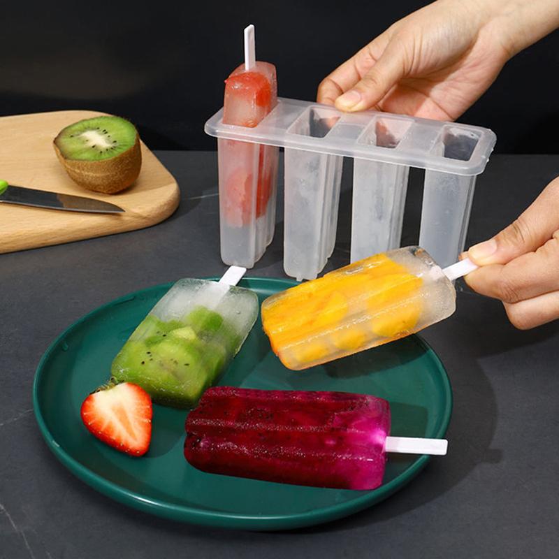 Ice Cream Mold Set Popsicle Maker Ice Tray With Sticks Lid Diy Kitchen Tool