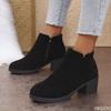 Fashion Autumn New Fashionable Versatile Thick Heel High-heeled Women's Boots Comfortable Round Toe Side Zipper Women's Boots