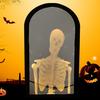 Halloween Ghost Mirror LED Haunted Mirror with Hologram Skeleton for Halloween Party Supplies Indoor Bedroom Kitchen Decor