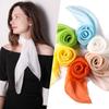 Solid Color Chiffon Small Scarf Women's Neckerchief 65*65cm Square Scarf Shawls Female Hair Ties Bands Shawls