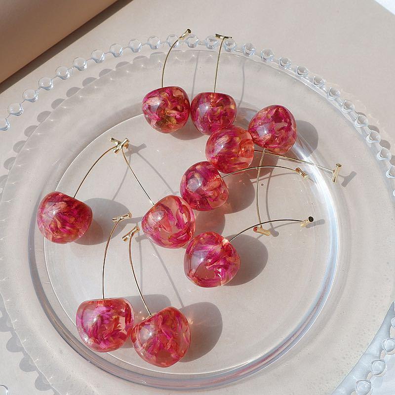 Summer Korean Edition New Cherry Fruit Sweet Earrings with Cherry Fruit