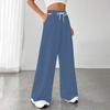 Women's Fashion Loose Drawstring Closed Waist Solid Color Casual Sports Pants Casual Pants