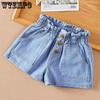 Children's Pants Summer Girls Casual Children's Jeans Printing Loose Hole Embroidery Shorts Pants