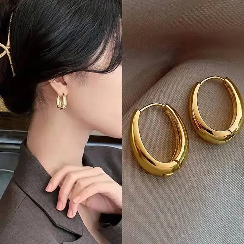 Fashion Metal Drop Earrings for Woman Vintage Hoop Earring Trend Classic Party Wedding Pendant Jewelry Gift