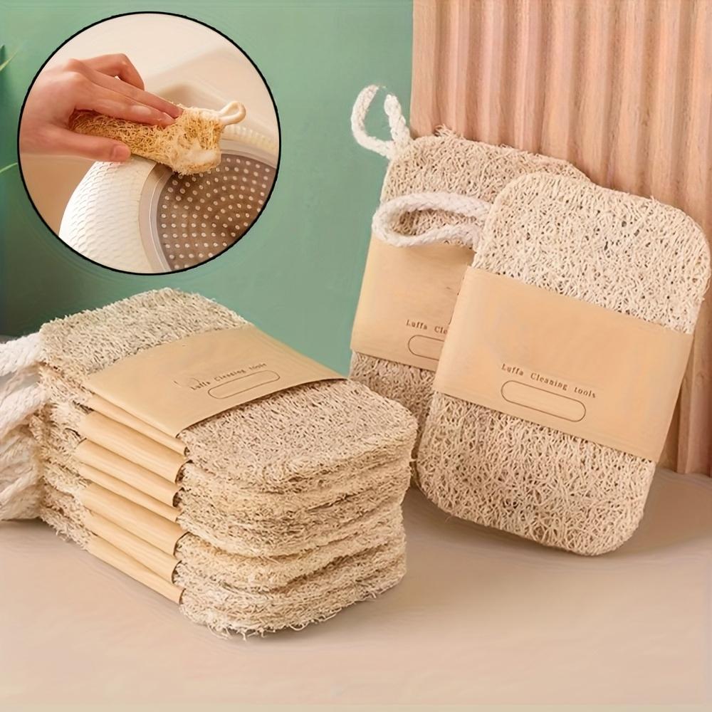 Natural Luffa Sponge Dish Washing Cloth Loofah Scrub Pad Dish Pot Easy To Clean Scrubber Sponge Kitchen Clean Brushes Household