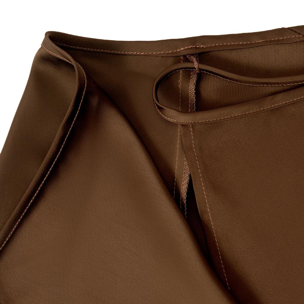 IHUASU Women's Satin Halter High Waist Tie A-Line Skirt Solid Acetate Wrap Skirt