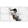 Three Piece Picture Canvas Print Woman Black and White