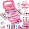 CSDmeewin Cosmetic Set Toy Girls Makeup Set Makeup Set Girls Makeup Set Girls Dresser Kids Makeup Case Included Kids Pretend Play Popular Birthday