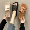 Summer Slippers Women Wear New Fashion One-word Buckle Flat-bottomed Slippers Student Seaside Leisure Beach Shoes Women