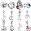 S925 Sterling Silver Doctors Nurses Medical Ambulances Pendant Bead Diy Fit Original  Charm Bracelet Women Fashion Jewelry