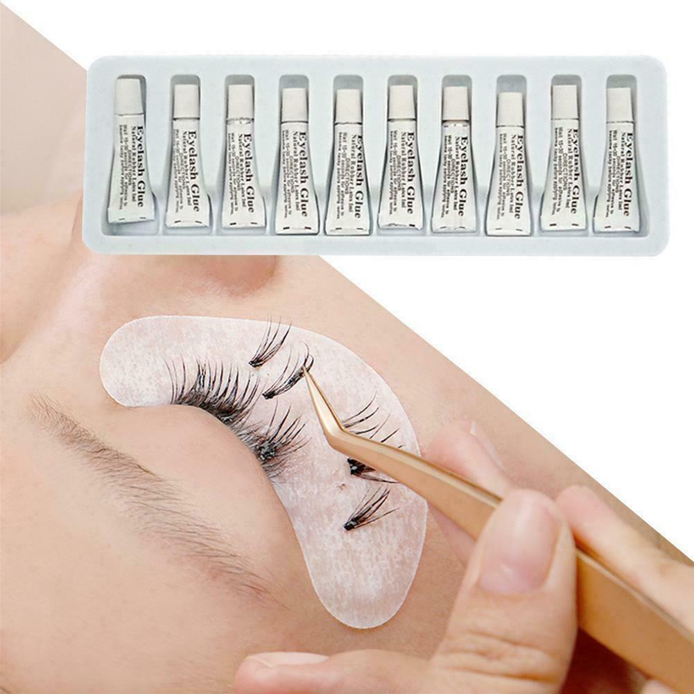 10x Natural Rubber Latex Eyelash Waterproof White Glue Eye False Eyelash N5C1