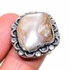 Biwa Pearl Gemstone 925 Sterling Silver Jewelry Ring Size 7