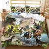 Dinosaur Duvet Cover Twin Microfiber 3D Animal Comforter Cover Jurassic World Park Dinosaur Bedding Set for Kids Teens Boys Room