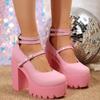Fashion High Heels Women Mary Janes Shoes Woman Platform Fashion Sandals Women Summer New Dress Lolita Shoes Chunky Pumps Zapatos Mujer