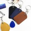 PU Leather Card Holder Keychain Key Ring Door Lock Access Tags ID Card Case Keychain Access Card Bag Key Tag Ring