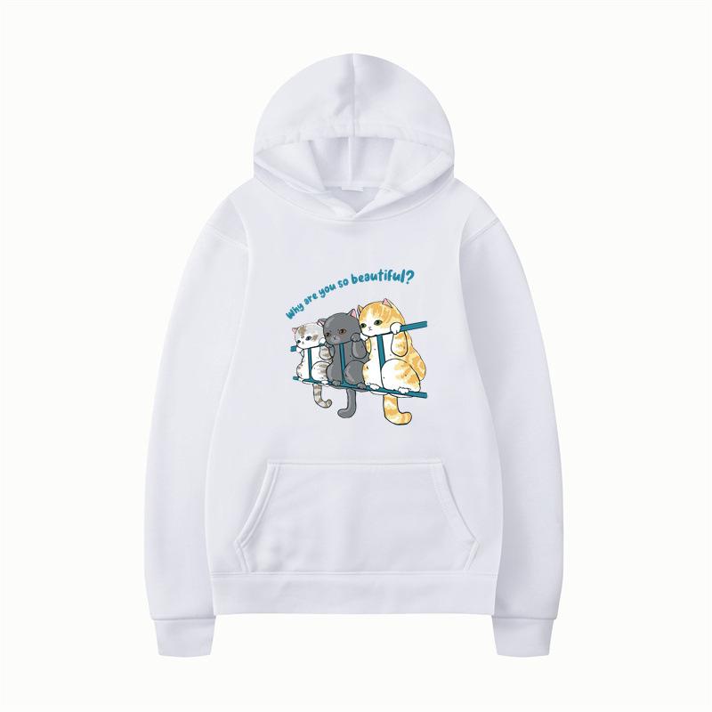 Cat Men Fashion Hoodies Men Women Hooded Sweatshirts Fashion Hip Hop Pullovers Autumn Boys Girls Black Streetwear Hoodie