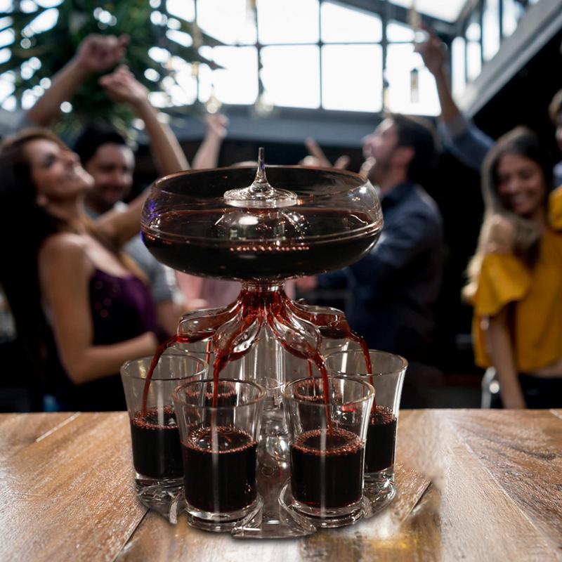 6 Shot Glass Dispenser And Holder Cocktail Dispenser Acrylic Shot Dispenser Whisky Beer Drinks Drinking Tools Wine Pourer