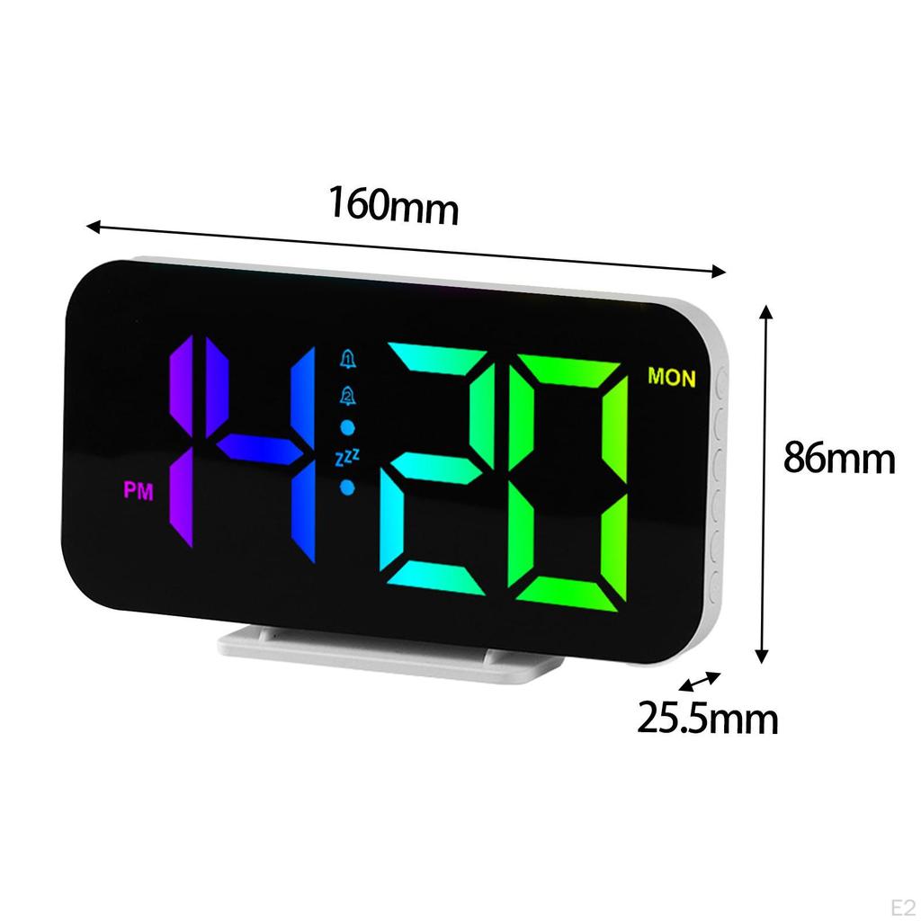 LED Clock with Alarms And Color-Changing Glow