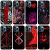 Anime Berserk Guts Phone Case For Apple iPhone 14 13 12 Mini 11 Pro Max 7 8 XR X XS 7 8 Plus SE 2020 2022 Black Soft Cover