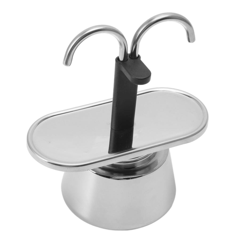 2 Cup 100ML Moka Pot Double Head Stainless Steel Mocha Coffee Pot Italian DIY Conduit Coffee Maker