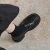 Leather Black Loafers Women's 2024 Autumn and Winter New One-pedal British Style Small Leather Shoes Women's Platform Single Shoes Children
