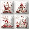 Merry Christmas Decoration Pillowcase New Year Gift Santa Claus Snowman Pattern Home Room Decoration Sofa Cushion Cover