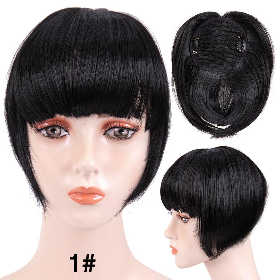 Fringe Bangs Synthetic Hair Extensions Clip In Bangs 6 Inch Short Straight Hairpiece Front Neat Bang Two Side Blonde