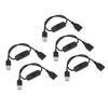 5PCS ON Off Switch Male To Female Cable 2 Pin PVC USB Extension Cable with B Utton for Driving Recorder LED Lights Black