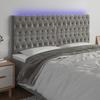 VidaXL LED Headboard Bedroom Furniture Double Bed Accessory Head of Bed Frame Interior Light Grey 3122826