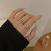 Korean Zircon Adjustable Open Ring Set for Women: Trendy Two-Piece Index Finger Accessory