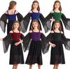 Halloween Gothic Dresses for Girls Butterfly Sleeve Lace Up Dress Cold Shoulder Flowy Medieval Cosplay Dress
