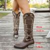 Fashion Western Women Boots 2025 Autumn Winter Fashion Chunky Heeled Cowboy Boots Vintage Style Country Western Cowgirl High Heels Boots