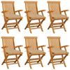 Day and Night - Day and Night Garden Chairs 6 Units Solid Teak Wood with Beige Cushions