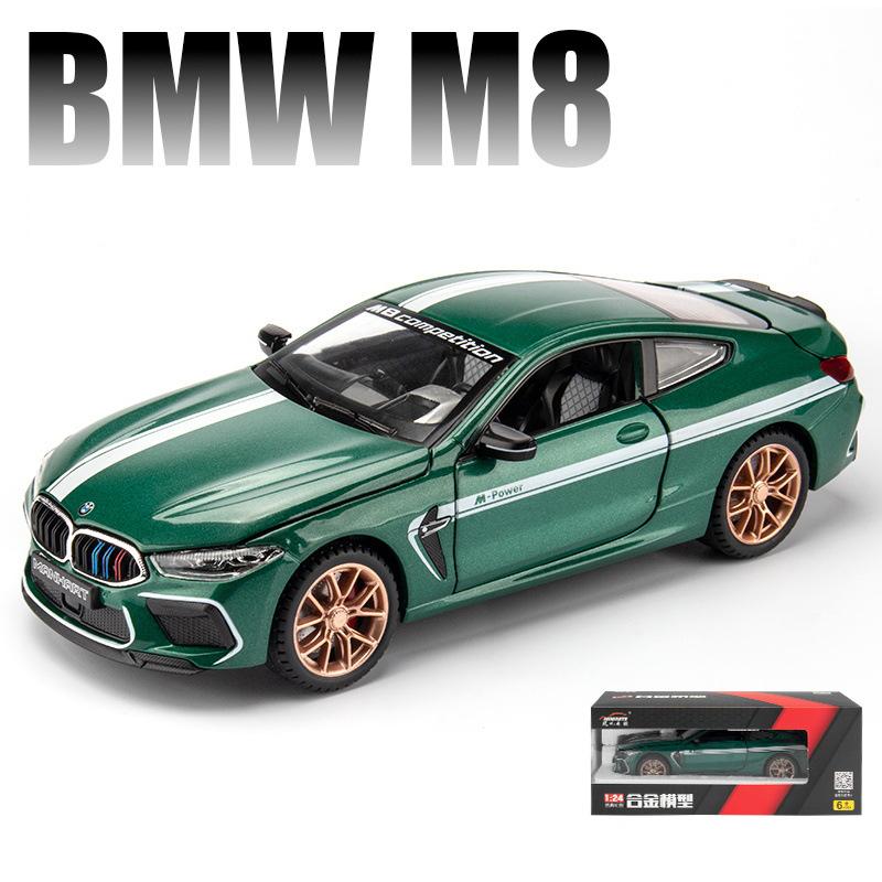 1:24 Scale M8 Model Car, Zinc Alloy Pull Back Toy Car with Sound and Light for Kids Boy Girl