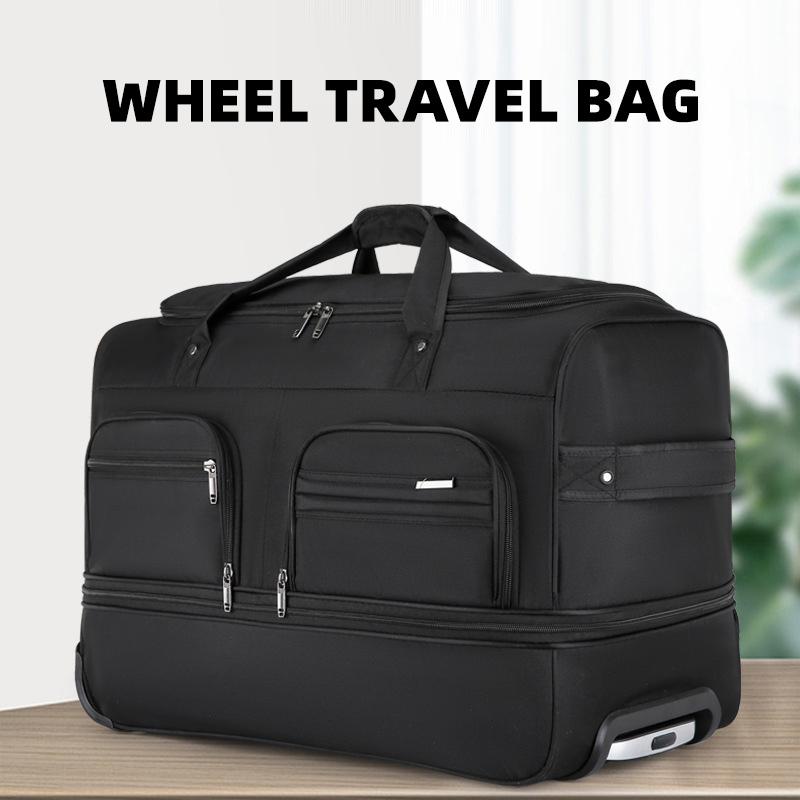 Increased Capacity Travel Bag Multi-function Folding and Expandable College Student Luggage Bag Long-distance Trolley Bag