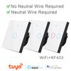 Tuya Smart Switch Interruptor Smart Home Glass Touch Switch WIFI Voice Control Light Switch Work with Alexa Echo Google Home