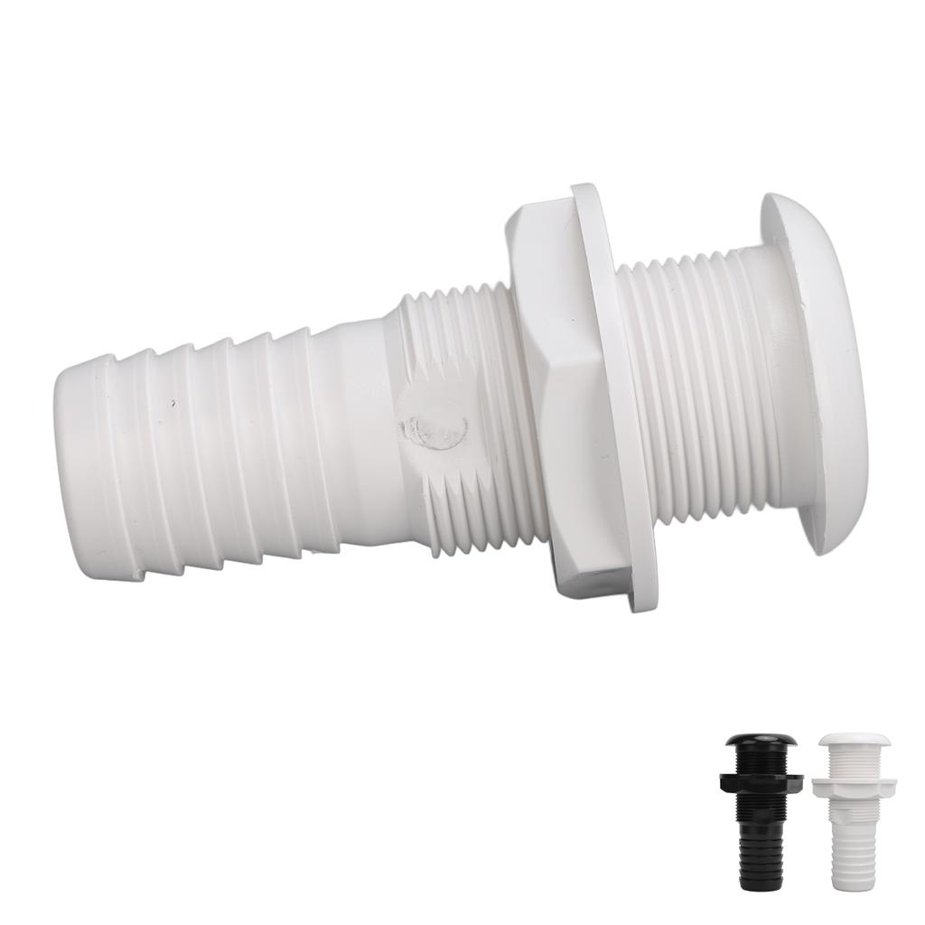 Boat Through Hull Connector 29mm Outlet Smooth Drainage Straight Drain Outlet Fittings Boat Plumbing