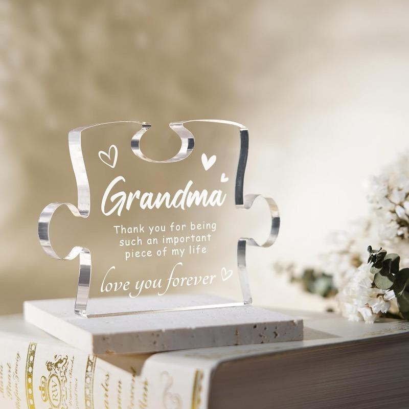 Grandma Gifts: Acrylic Block – Christmas/Birthday/Mother’s Day (from Granddaughter/Grandson).