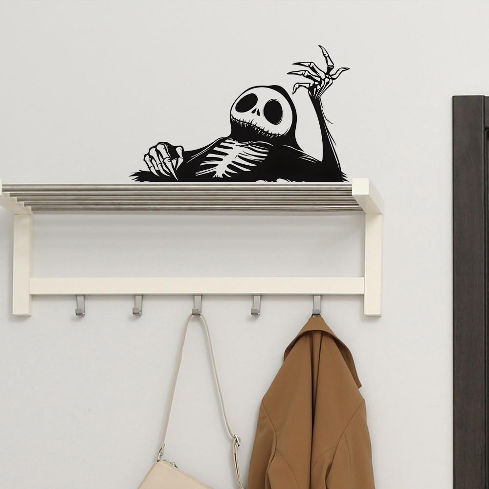Lazy Skeleton Halloween Pattern Home Decoration Stickers For Walls Cars And